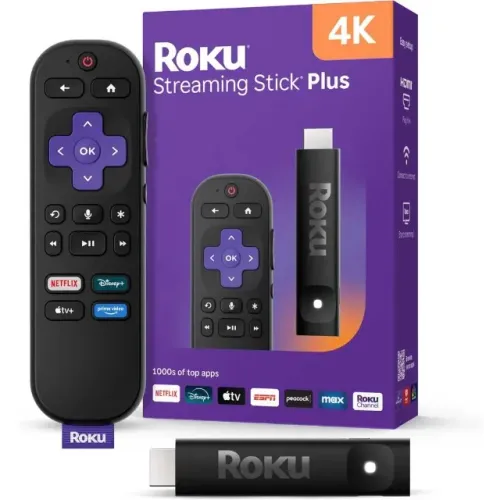 Roku Streaming Stick Plus 4K Aparelho Transforma TV em Smart com Controle por voz