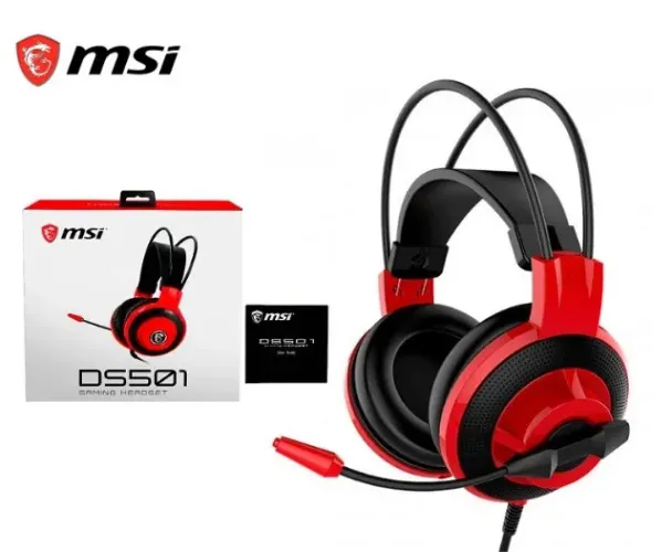 Headset Gamer Preto/Vermelho Msi