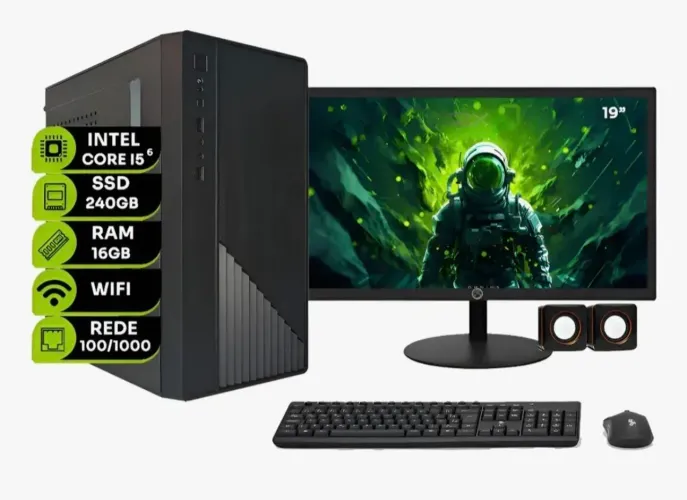Computador Intel Core 15 6500 Ddr4 16gb Ssd 240gt Monitor 19 16 Gb