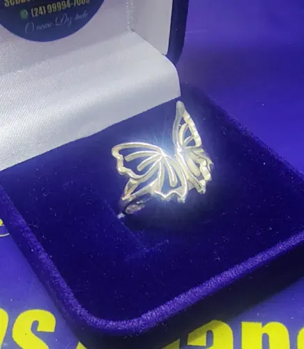 Anel Prata Peso 1.80 Gramas 30 mm x 20 mm