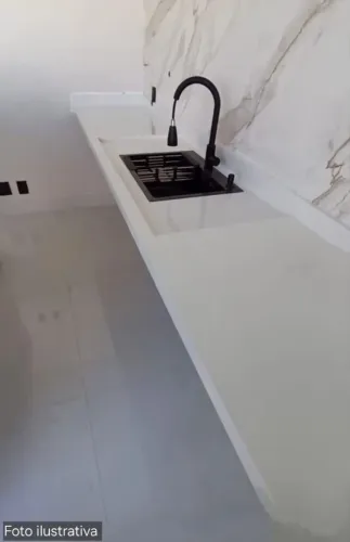 Pia de cozinha em porcelanato