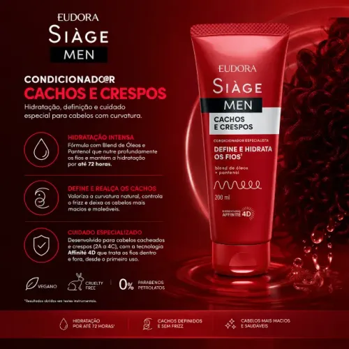 Condicionador Siàge Men Cachos E Crespos 200Ml