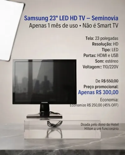 TV Samsung 23" LED HD - Semi Nova