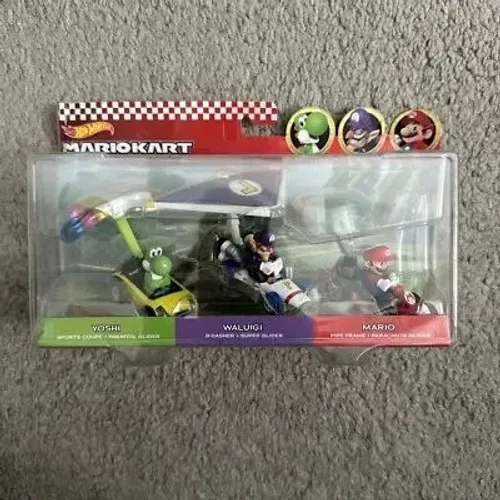 Pack hotwheels edição mario kart com 3 carrinhos 