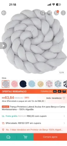 2 tranças protetoras de berço por 70,00