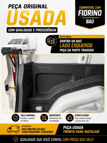 PEÇA BAÚ FIORINO LATERAL TRASEIRA *ESQUERDA*