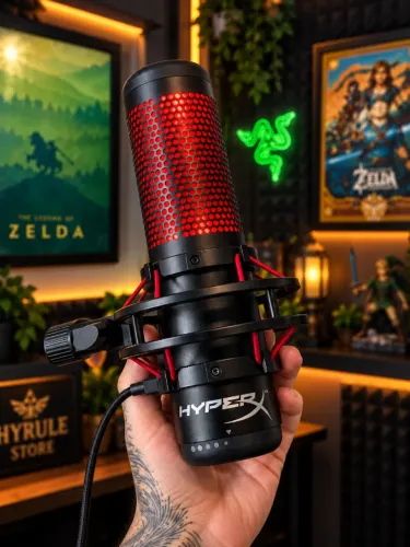 HyperX QuadCast Microfone Condensador USB LED Vermelho