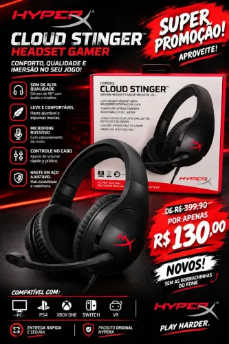 Fones originaks Hyperx cloud Stinger ( Sem borracha todos fones)