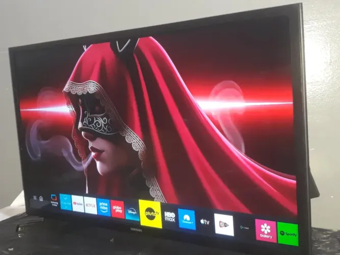 tv 32 smart Samsung tizen todos apps sem detalhes controle canais da tv entrego *
