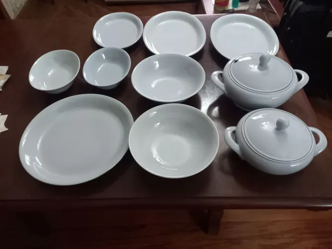 Conjunto de travessas marca arábia mad finland cor azul total de peças 10