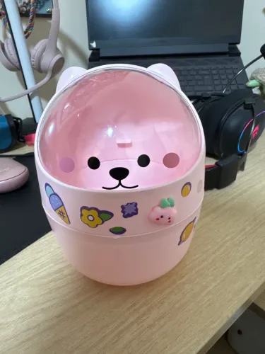 Lixinho de mesa em formato de urso