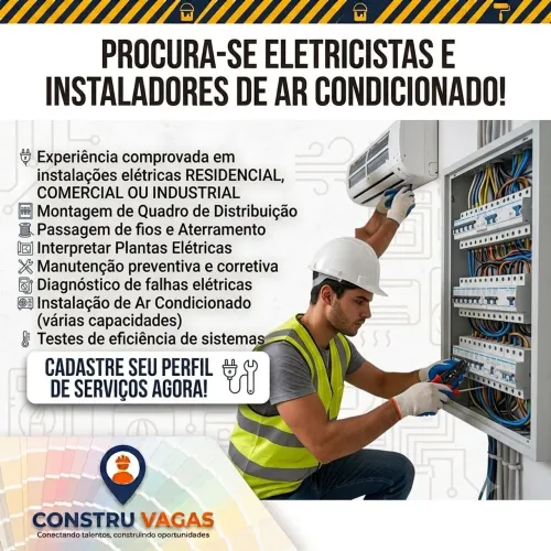PROCURA-SE: etricista Profissional e Instalação de Ar Condicionado