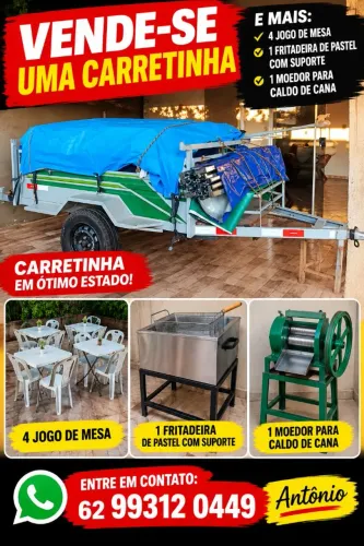 Carretinha com engate com itens comercial 