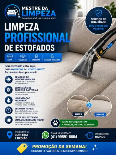 LIMPEZA PROFISSIONAL DE ESTOFADOS.<br>? Sofá | Colchão | Cadeiras | Bancos de carro