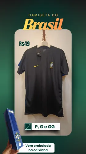 Camisa Dry Fit Brasil - Seleção Preta