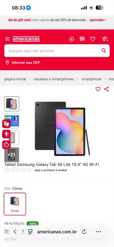 Samsung tablet galaxy tab S6 lote 10