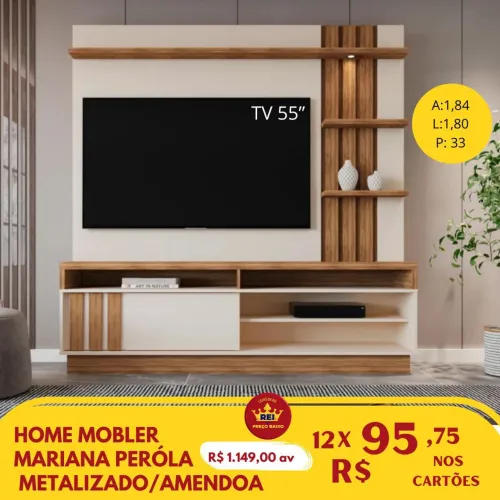 PROMOÇÃO URGENTE - Home Painel + Rack para Tvs com até 55 POLEGADAS Disponível