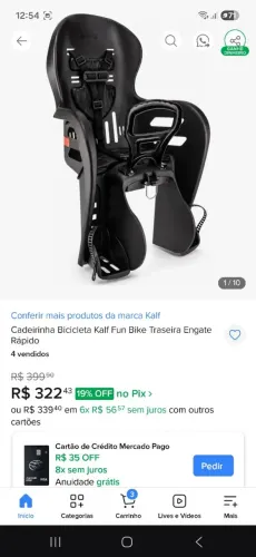 Vendo cadeirinha infantil para bicicleta