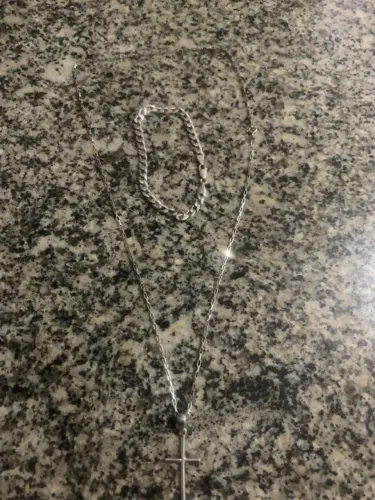 Conjunto de prata semi novo