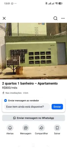 ALUGO: APARTAMENTO TIPO KITNET C/ 2 QUARTOS