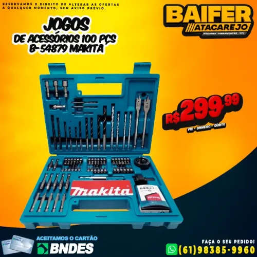Jogo de Acessórios 100 Pçs B-54879 Makita
