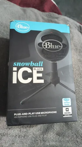 Microfone SnowBall Ice Black Completo na caixa