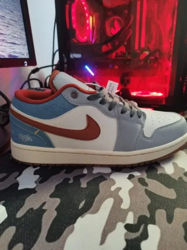Tênis Air Jordan Denim White 42