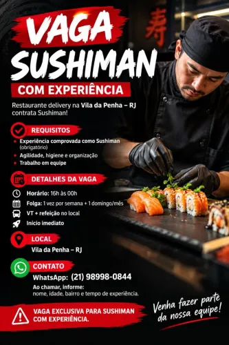 SUSHIMAN COM EXPERIÊNCIA