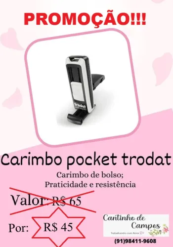 CARIMBO POCKET TRODAT COMPLETO!! PROMOÇÃO R$45