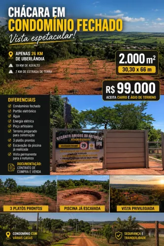 Chácara 2mil metros condomínio