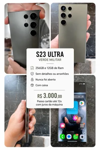 Galaxy s23 ultra 256gb verde militar