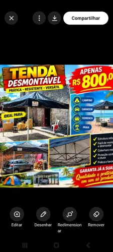 Tenda toldo desmontável