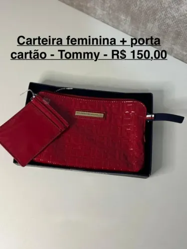 carteira feminina c/ porta cartao tommy hilfilger - NOVA