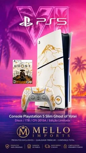 PLAYSTATION 5 SLIM - EDIÇÃO LIMITADA GHOST OF YOTEI ?<br>Um console exclusivo para quem