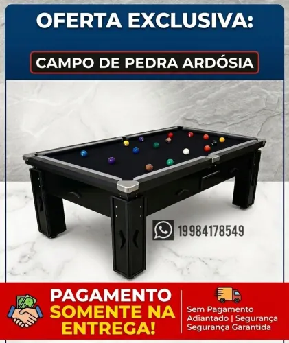 Mesa de bilhar mesa de sinuca com campo de pedra ardósia (Artur Nogueira e região)