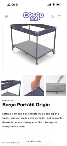 Berço Portátil Semi Novo COM colchão