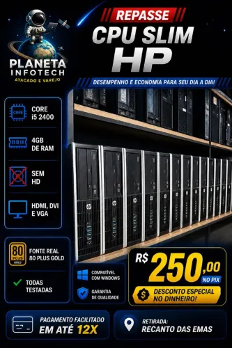 CPU Slim HP core i5 2400 com 4gb de ram e sem HD ( REPASSE )