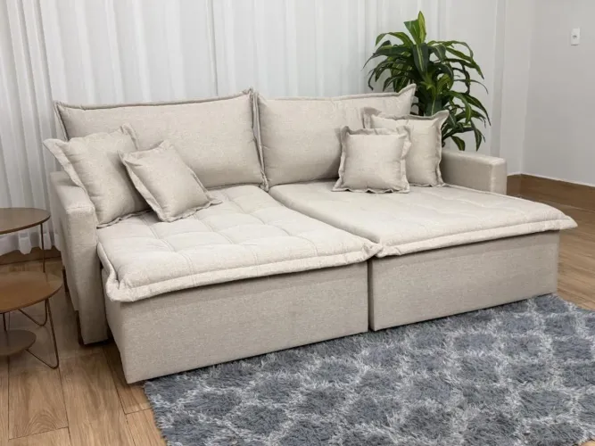 Sofá Cama Retrátil Reclinável Zoe 2.20m Entrega Rápida