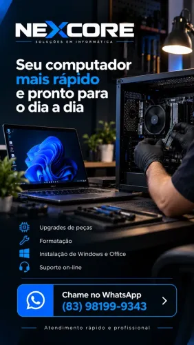 MANUTENÇÃO FORMATAÇÃO E INSTALAÇÃO DE APLICATIVOS E SUPORTE ON-LINE