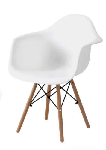 2 cadeiras Eiffel com braços na cor branca 