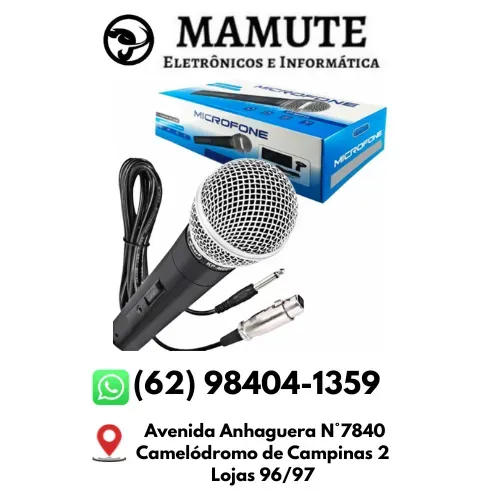 Microfone Profissional Cabo 5 metros P10 KNUP - KP-M0014