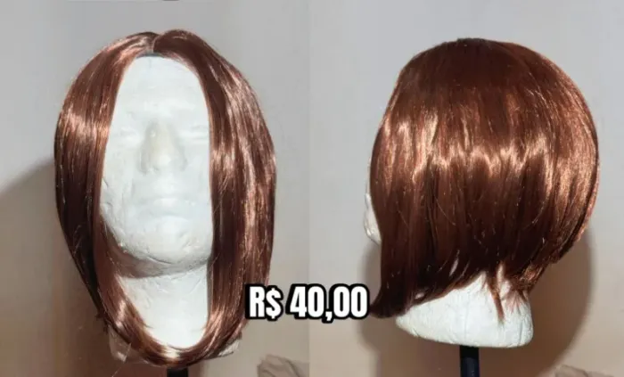 Peruca cobre estilo cosplay e uso