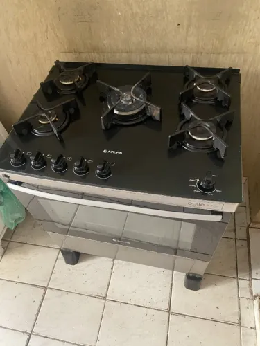 Fogão Atlas Agile Glass 5 Bocas Mesa de Vidro - Acendimento Automático