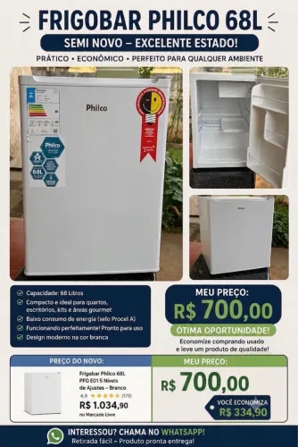 FRIGOBAR PHILCO 68L (SEMINOVO)
