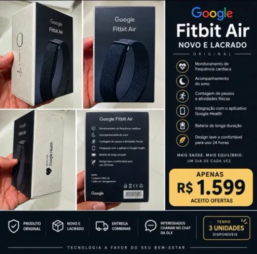 Google Fitbit Air NOVO e LACRADO - Original