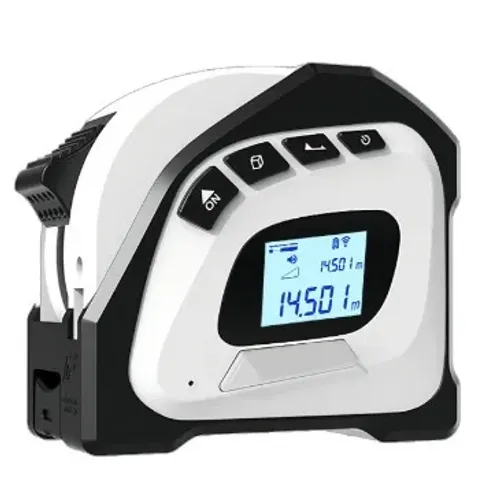 (Novo) Trena a Laser 40m com Fita Métrica 5m, Alta Precisão, Recarregável USB e Tela LCD