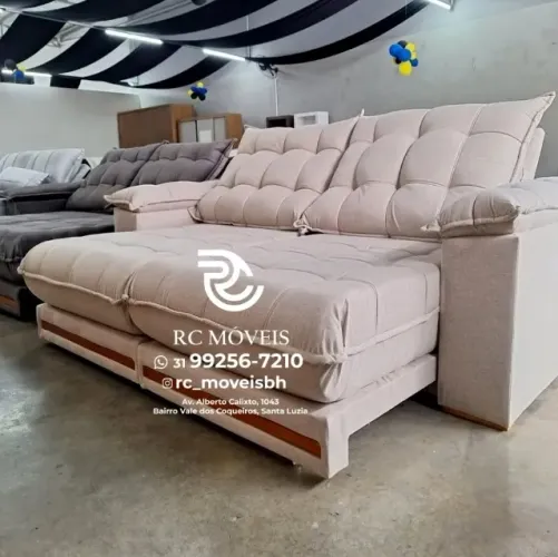 Sofá Retrátil e Reclinável Barcelona Euro Pillow 30cm Molas Ensacadas