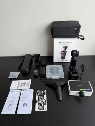 DJI OSMO Pocket 3 Creator Combo + Kit Filtros UV, CPL e ND Variavel + Luz Ulanzi