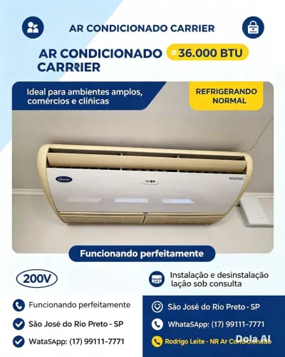 Ar-condicionado Carrier 36.000 BTUs, 220v
