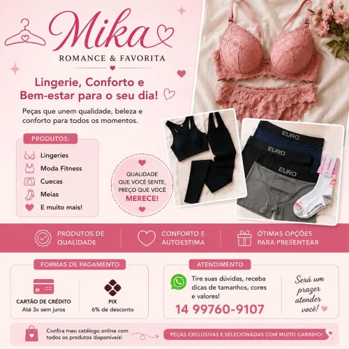 Roupas Fitness, Casual, Lingerie e Infantil - Pronta Entrega em Bauru